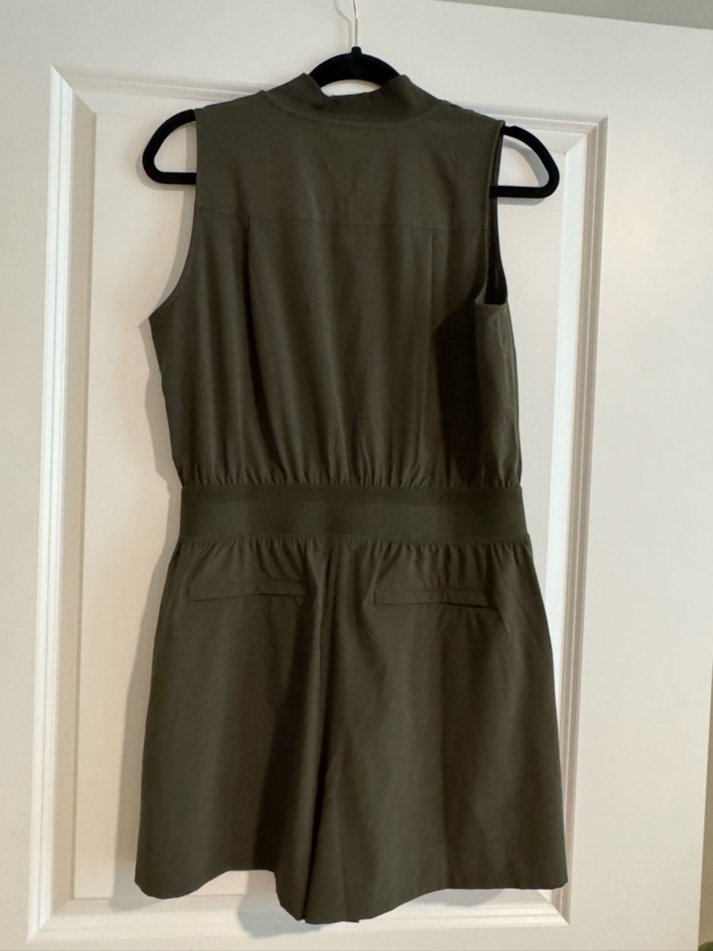 Athleta Olive Green Sleeveless Utility Romper - Picture 2 of 4